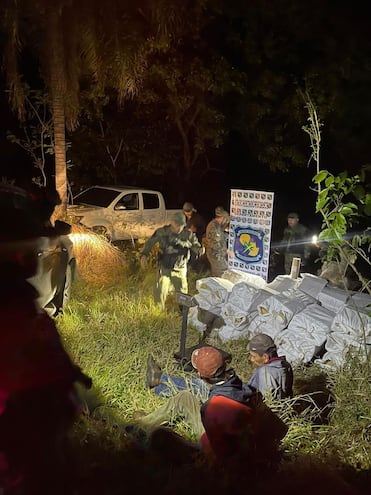 Carga de marihuana detectada en la colonia Piky, del distrito de Cerro Corá en Amambay.