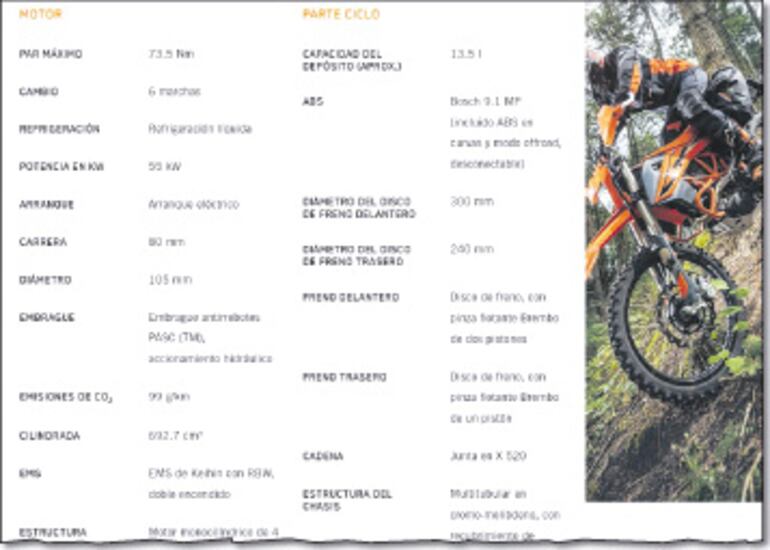 Características de las motos KTM, según publica en su portal web oficial dicha marca austríaca.