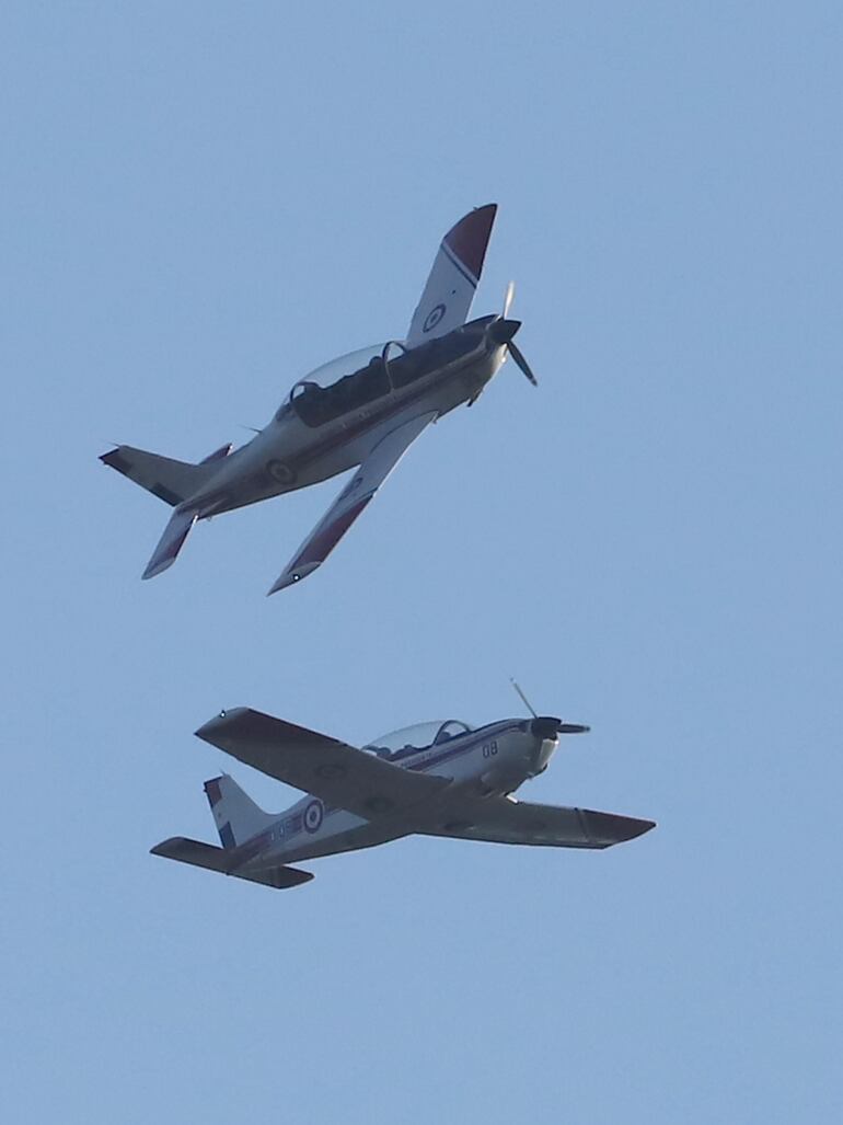 28-08-2023 Marta Escurra Aviones Pillan t35 de la Fuerza Aerea Paraguaya regresan desde Chile luego de su modernizacion en ENAER