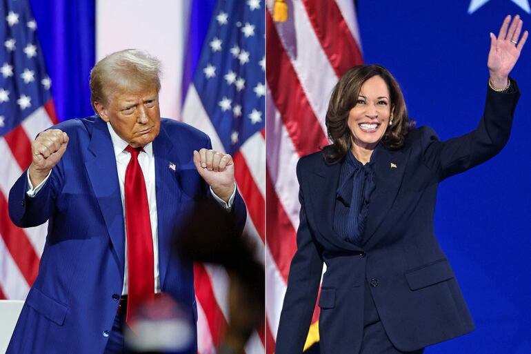 El candidato republicano Donald Trump y la demócrata Kamala Harris.