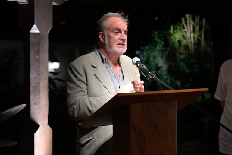 Javier García de Viedma, embajador de la Unión Europea, durante el encuentro para conmemorar el Día del Periodista.