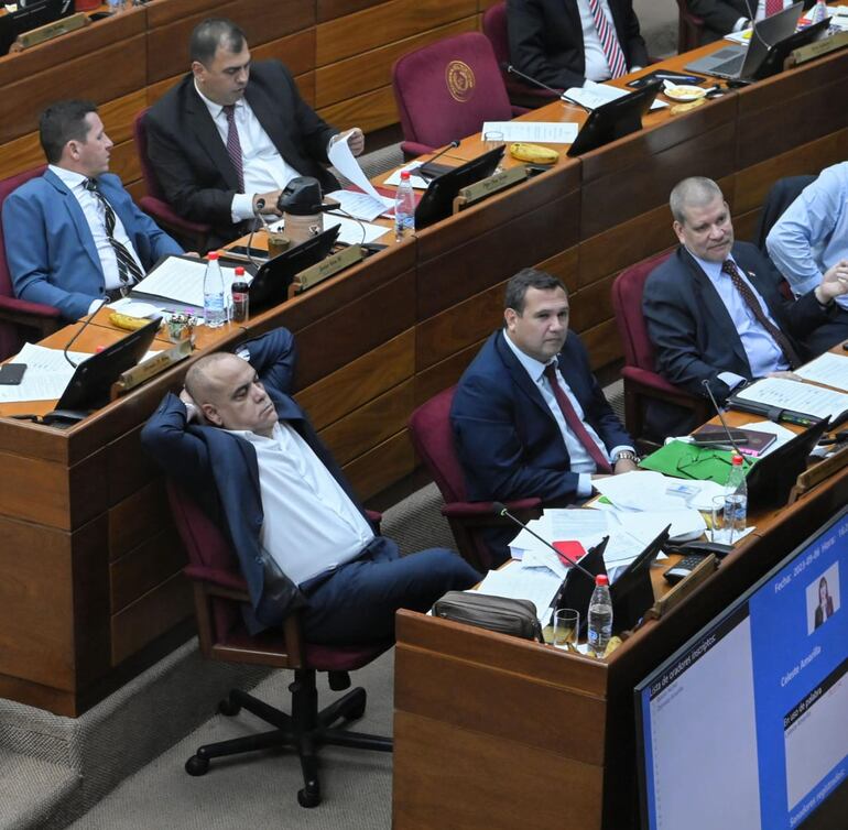 Basilio "Bachi" Núñez durmiendo en la sesión de la Cámara de Senadores