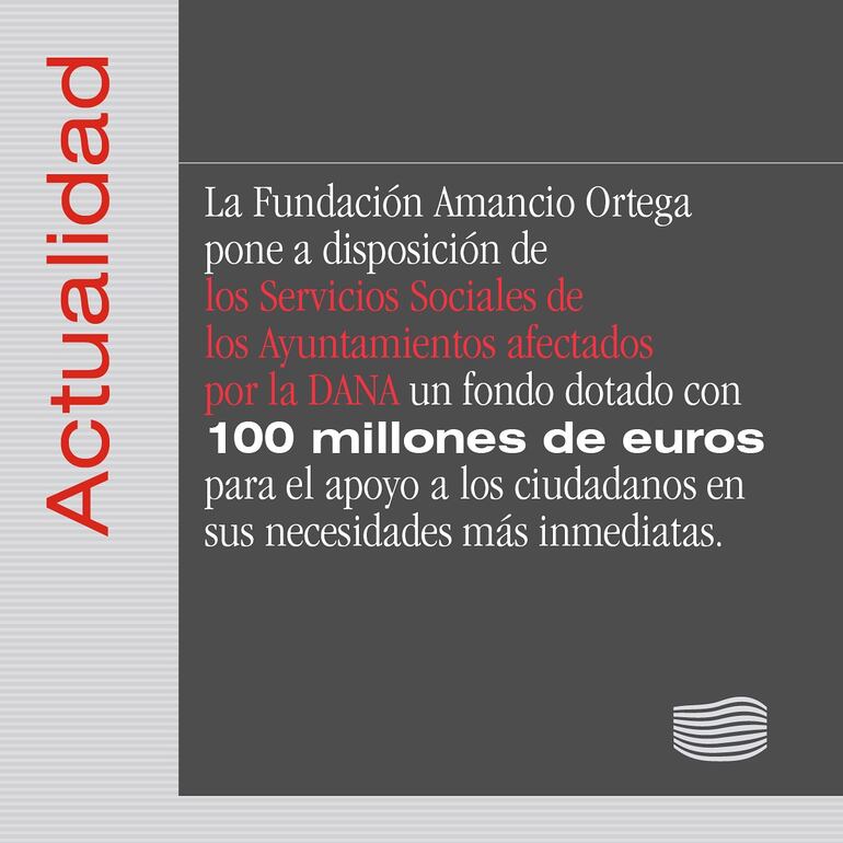 Comunicado de la Fundación Amancio Ortega en Instagram. (Instagram/Fundación Amancio Ortega)