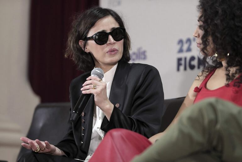 La actriz mexicana actriz Ilse Salas durante la rueda de prensa de "Pedro Páramo" en el Festival Internacional de Cine de Morelia (FICM).