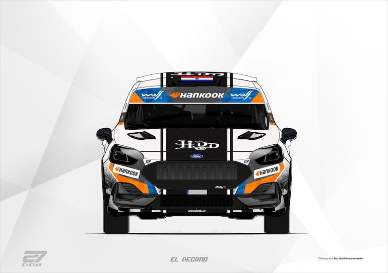 El Ford Fiesta Rally3 que utilizará Diego Domínguez Bejarano en busca del título en la Junior WRC y el bicampeonato en la WRC3.