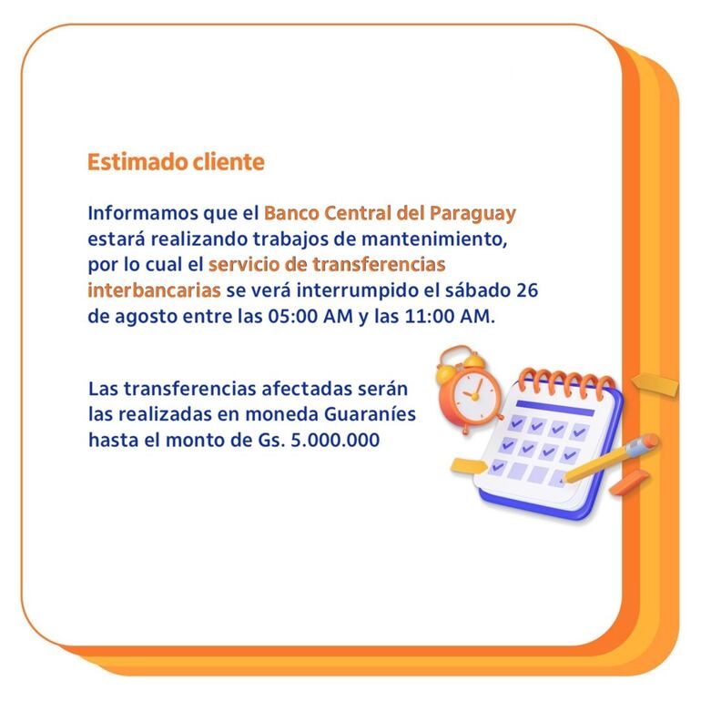 Comunicado del Banco Itaú.