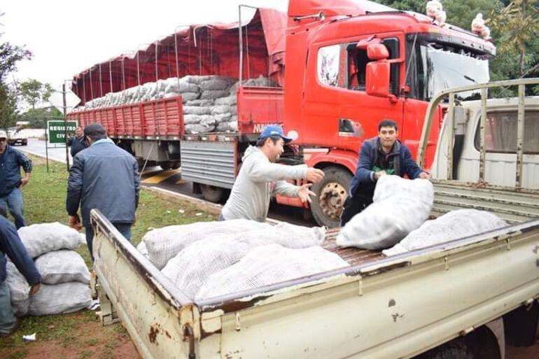 Productores reciben semilla de papa, que les generará ingreso a sus familias.