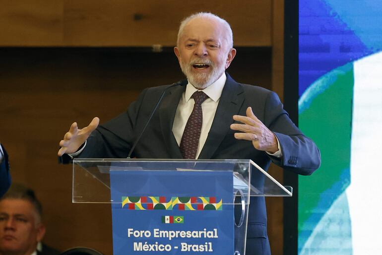 El presidente de Brasil, Luiz Inácio Lula da Silva, habla durante el Foro Empresarial México-Brasil, en Ciudad de México (México).