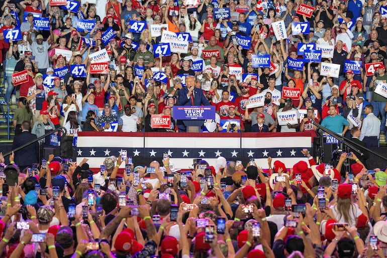 Partidarios de Donald Trump en Pennsylvania.