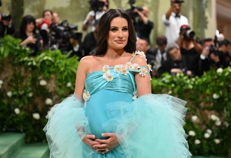 Lea Michele aguarda a su segundo hijo, fruto de su amor con Zandy Reich. (Angela WEISS / AFP)