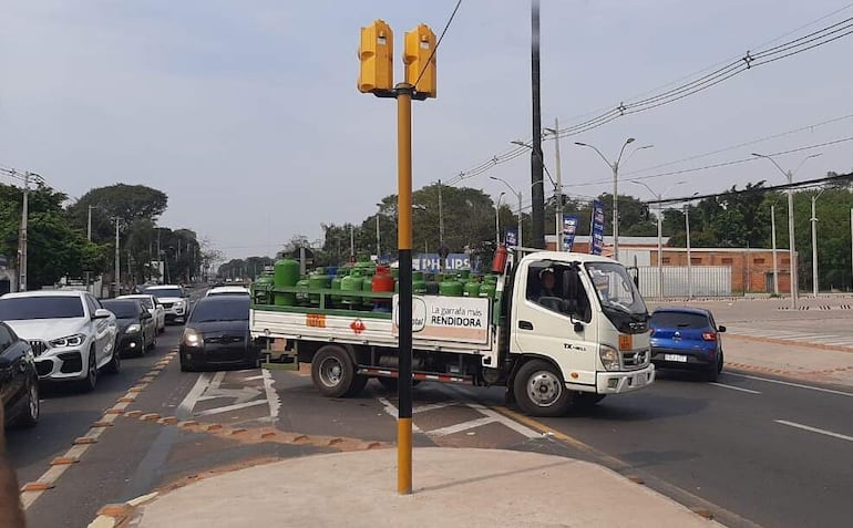 Una de las dársenas habilitadas en la ruta internacional PY02, jurisdicción de Capiatá.