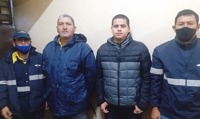 Juan Ángel Martínez, Juan Carlos Argüello, Luis Enrique Zayas Garay y Édgar Agustín González Giménez, detenidos por presuntamente contaminar la maleta de la paraguaya Fany Sosa.