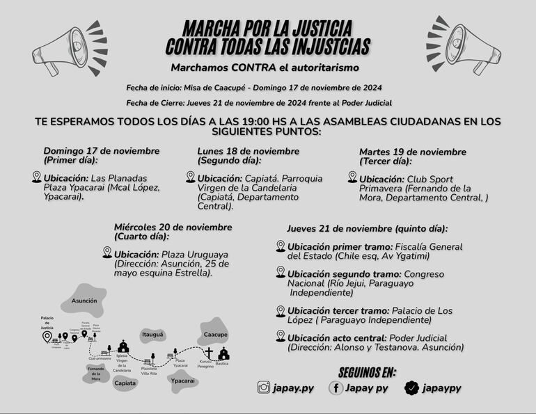 itinerario marcha