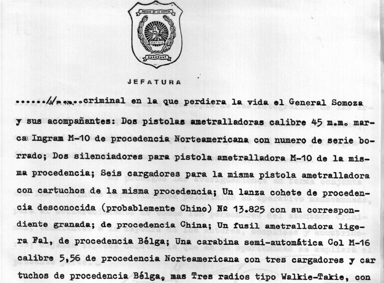 Extracto del informe oficial del atentado.