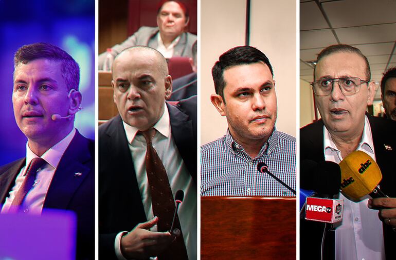 Santiago Peña, Bachi Núñez, Hernán Rivas y Erico Galeano, los principales protagonistas de la nueva reculada cartista.