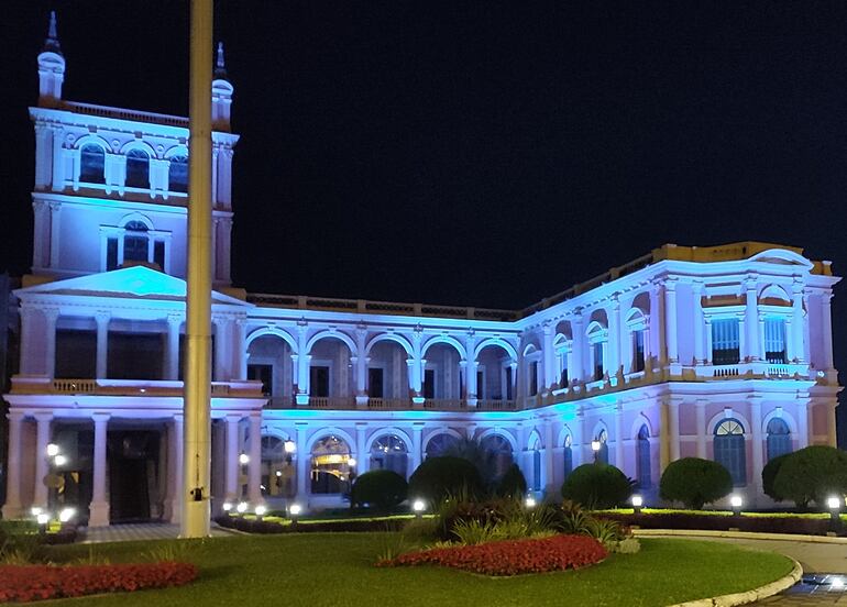 El Palacio de López iluminado por el Día Mundial de la Alimentación.