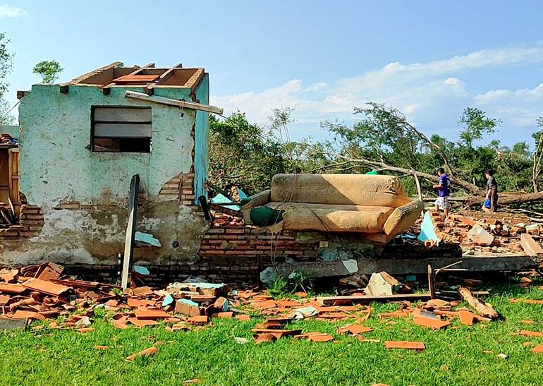 Mbokajaty del Yhaguy. La zona más afectada por el temporal.