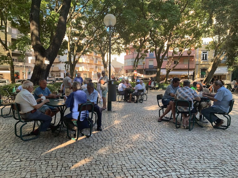 Vecinos del barrio de Campo de Ourique con cartas y juegos de mesa en el Jardim da Parada, pulmón y punto de encuentro de esta zona de Lisboa, donde las autoridades quieren construir una estación de metro, a lo que los residentes del área se oponen. El barrio de Campo de Ourique, en el centro histórico de Lisboa, es uno de los pocos que resisten a duras penas la gentrificación que vive la capital, donde la lucha de los vecinos por proteger una plaza con un jardín centenario se ha convertido en símbolo de la defensa de la esencia de la ciudad.