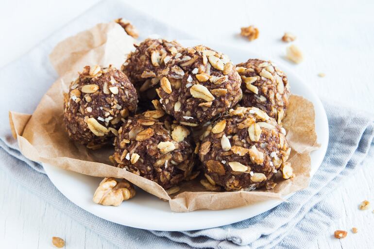 Trufas livianas de avena y cacao.