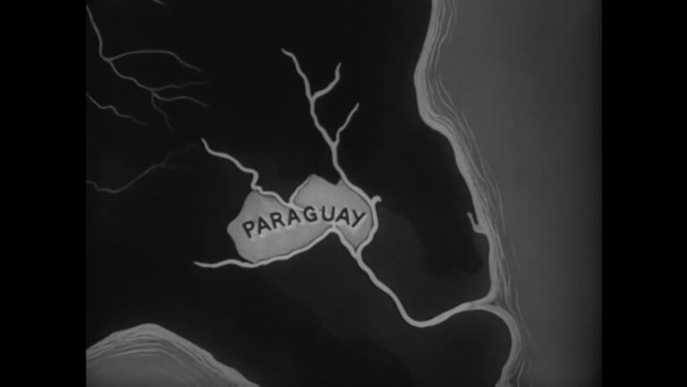 Mapa del Paraguay que aparece en uno de los materiales recopilados para el documental "Bajo las banderas, el sol".