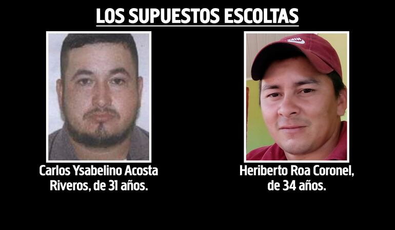 Carlos Ysabelino Acosta Riveros y Heriberto Roa Coronel, supuestos integrantes del grupo de sicarios dirigidos por Macho.