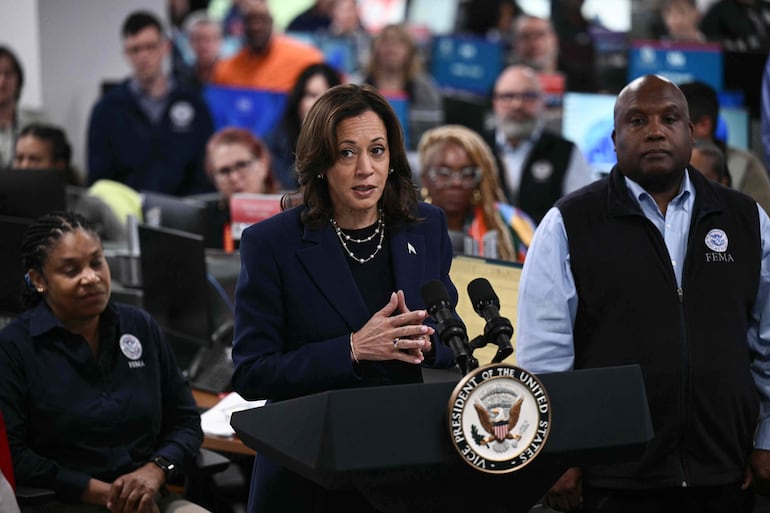 La vicepresidente de Estados Unidos y candidata presidencial, Kamala Harris.