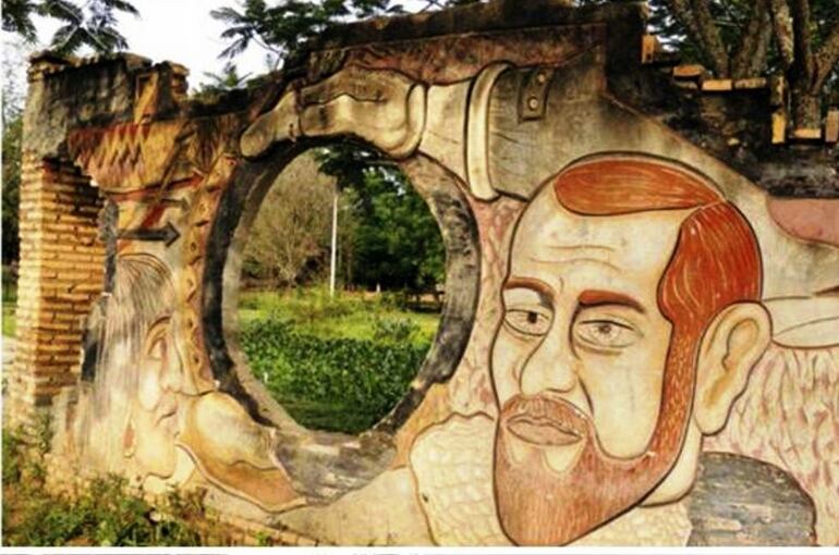 Alejo García en un mural realizado en 2006 por la artista Diana Sekatcheff en la ciudad de San Pedro de Ycuamandyyú (Paraguay), donde el marinero portugués murió en 1525. Por desgracia, el mural, que durante años formó parte del paisaje urbano de la comunidad, fue derribado en 2016. (Foto: Archivo de ABC Color).