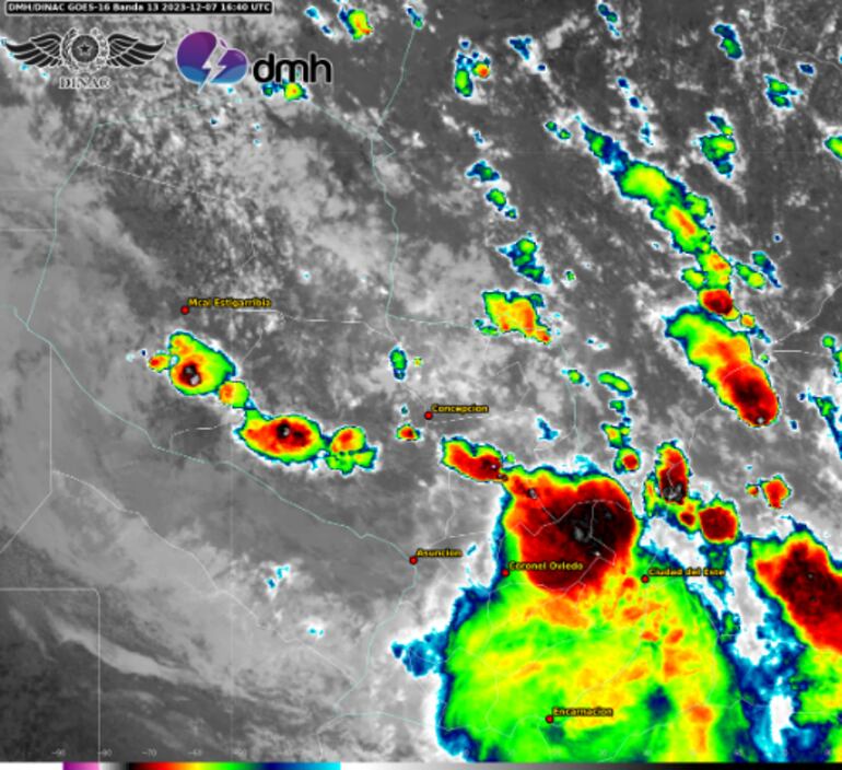 Alerta meteorológica. Imagen satelital.