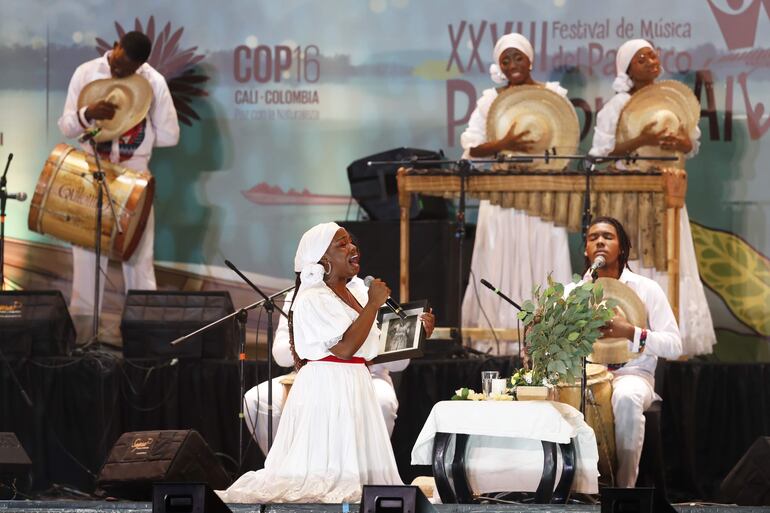 Artistas se presentaron en el cierre del Festival Petronio Álvarez en la ciudad de Cali (Colombia). 