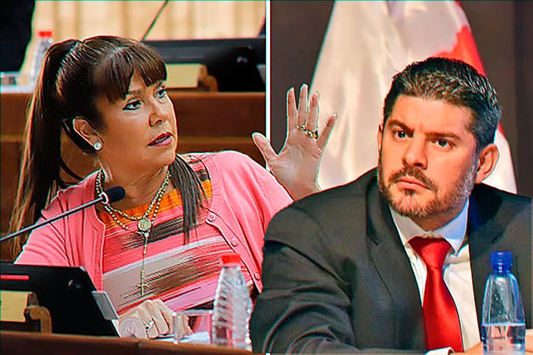 Imagen ilustrativa: la senadora Celeste Amarilla y el intendente de Asunción, Óscar "Nenecho" Rodríguez.