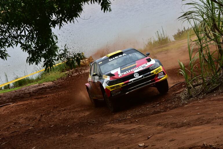 El VW Polo GTI R5 de Gustavo Saba en el Rally de Caaguazú 2023.