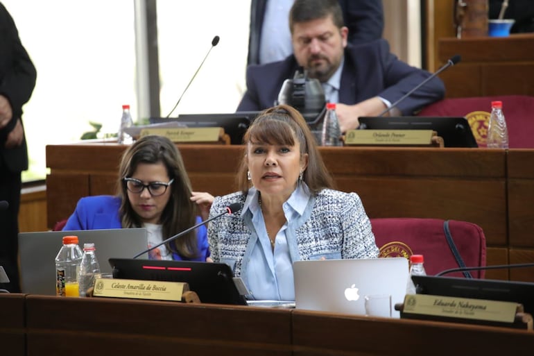 La senadora Celeste Amarilla (PLRA) dijo que ella mostrará la lista de los senadores que reciben coimas siempre y cuando Santiago Peña muestre la lista de los congresistas que lo extorsionaron.