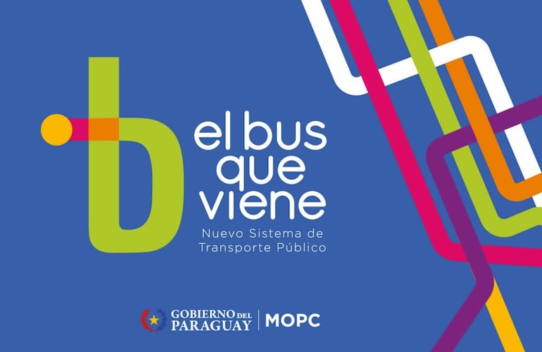 Logo del plan de reforma del transporte público, proyecto que se denomina "El bus que viene".