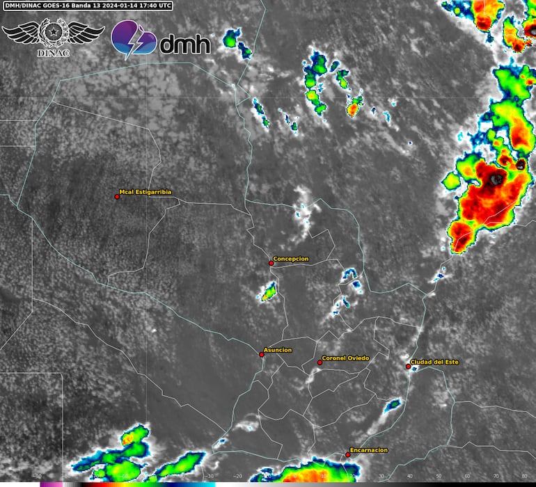 Imagen satelital emitida por Meteorología.