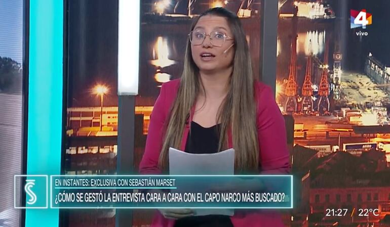 La Periodista Patricia Martin Longo, quien entrevistó  a su compatriota Sebastián Marset.