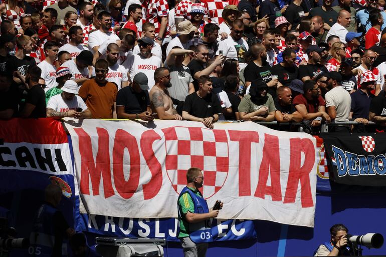 Los simpatizantes de Croacia en el partido frente a Albania por la segunda fecha de la Eurocopa 2024.