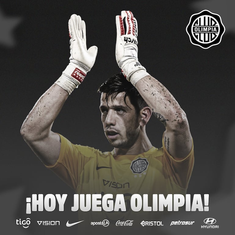 El anuncio de Olimpia en el día del partido con Guaraní.