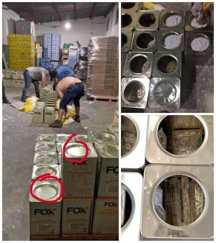 Foto obtenida por la Policía de Alemania, de cuando se carga la cocaína supuestamente en  la empresa Envapar SRL de Limpio