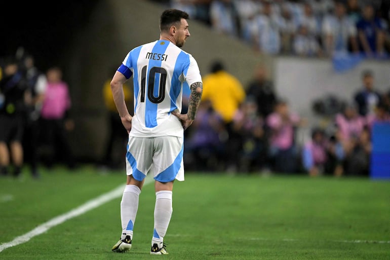 Lionel Messi, jugador de la selección de Argentina, en el partido frente a Ecuador por los cuartos de final de la Copa América 2024 en el NRG Stadium, en Houston, Texas.