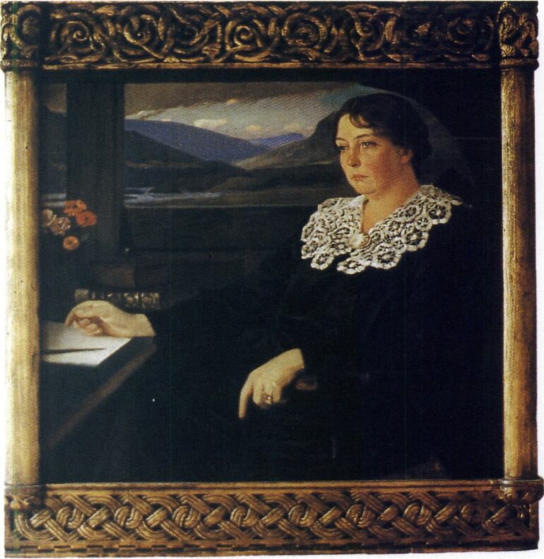 "Noventa y cinco años después que la noruega Sigrid Undset, el 5 de octubre de 2023 el noruego Jon Fosse fue declarado Premio Nobel de Literatura..." Retrato de Sigrid Undset por Harald Slott-Møller, 1923.