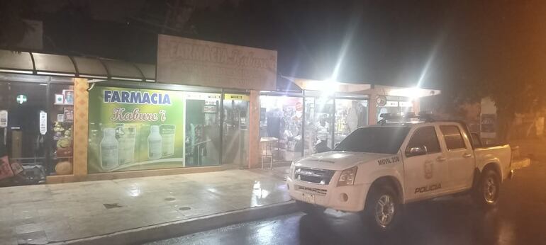 Fachada del local comercial asaltado anoche en Alto Verá, Itapúa.