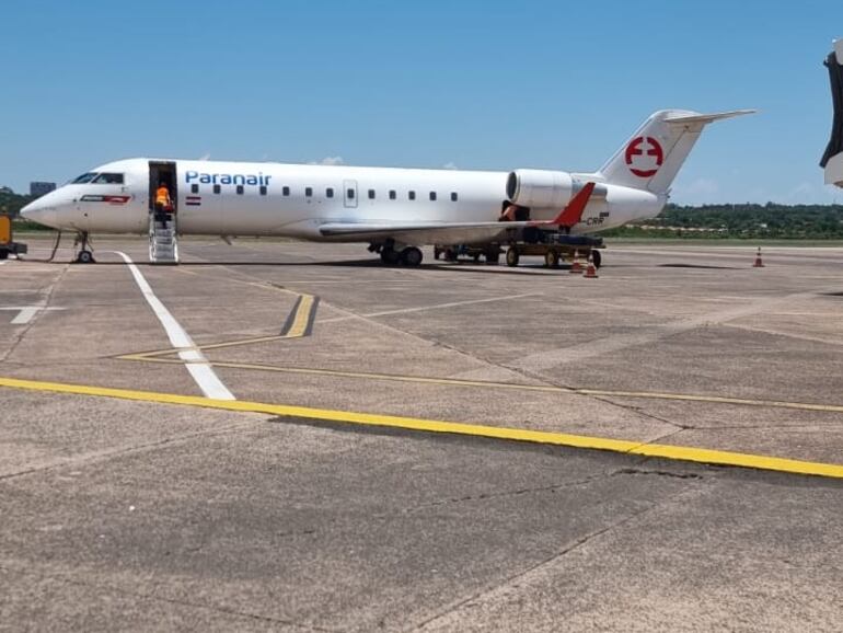 Nave de Paranair que tuvo problemas técnicos esta mañana. (gentileza).