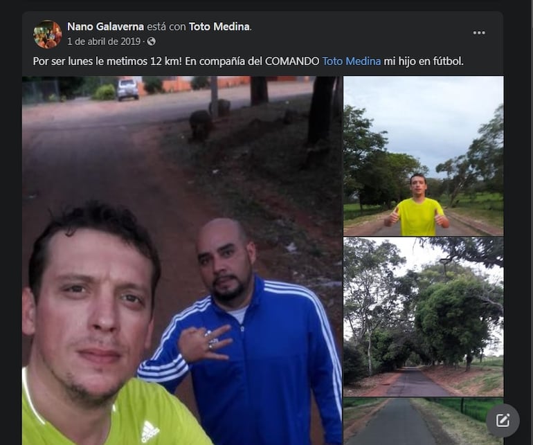 Juan Carlos “Nano” Galaverna junto a su “hijo en el fútbol” Oscar Medina Duarte, alias Toto o Comando.