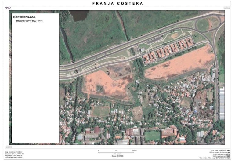 Mapa socializado por la Municipalidad en 2022, cuando inició la intención de Nenecho de subastar las tierras de la Costanera.