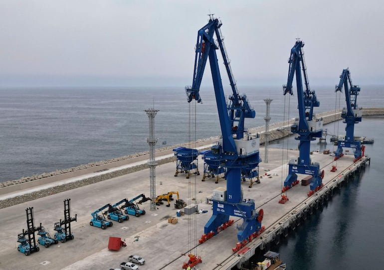 El megapuerto de Chancay en Perú que será inaugurado por el presidente de China, Xi Jinping. 