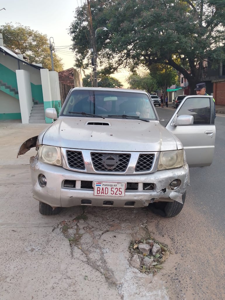 Camioneta Nissan Patrol que protagonizó el accidente en San Lorenzo.