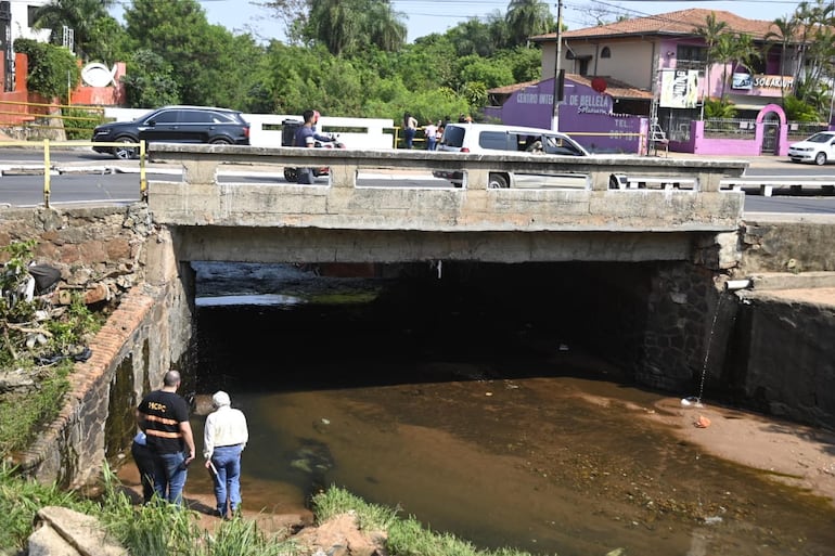 Inspeccionan infraestructura del puente Lambaré.