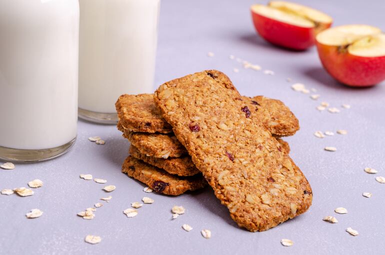 Barritas de avena y manzana.