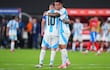 Lautaro Martinez (d) y Lionel Messi, jugadores de la selección argentina, celebran un gol en el partido frente a Chile por la segunda fecha del Grupo A de la Copa América 2024 en el MetLife Stadium, en East Rutherford, New Jersey.
