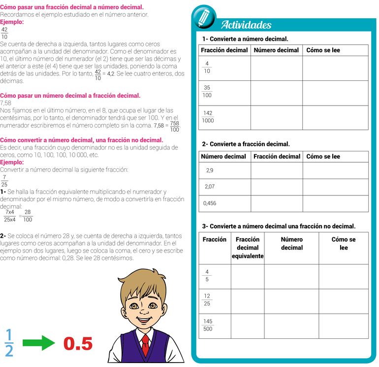 Fracciones decimales y números decimales
